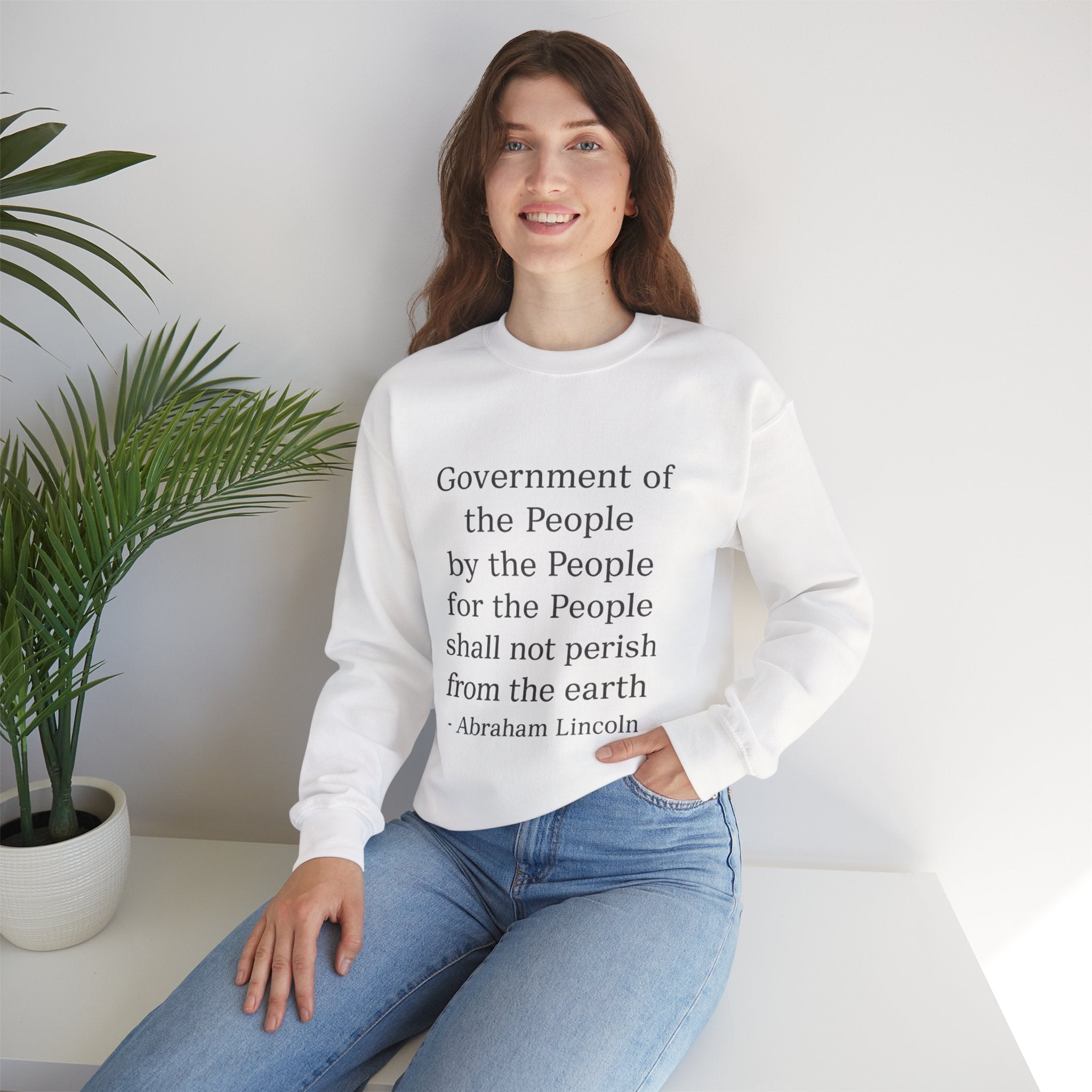 Crewneck Sweatshirt — "Government of the people, by the people..." Lincoln Quote