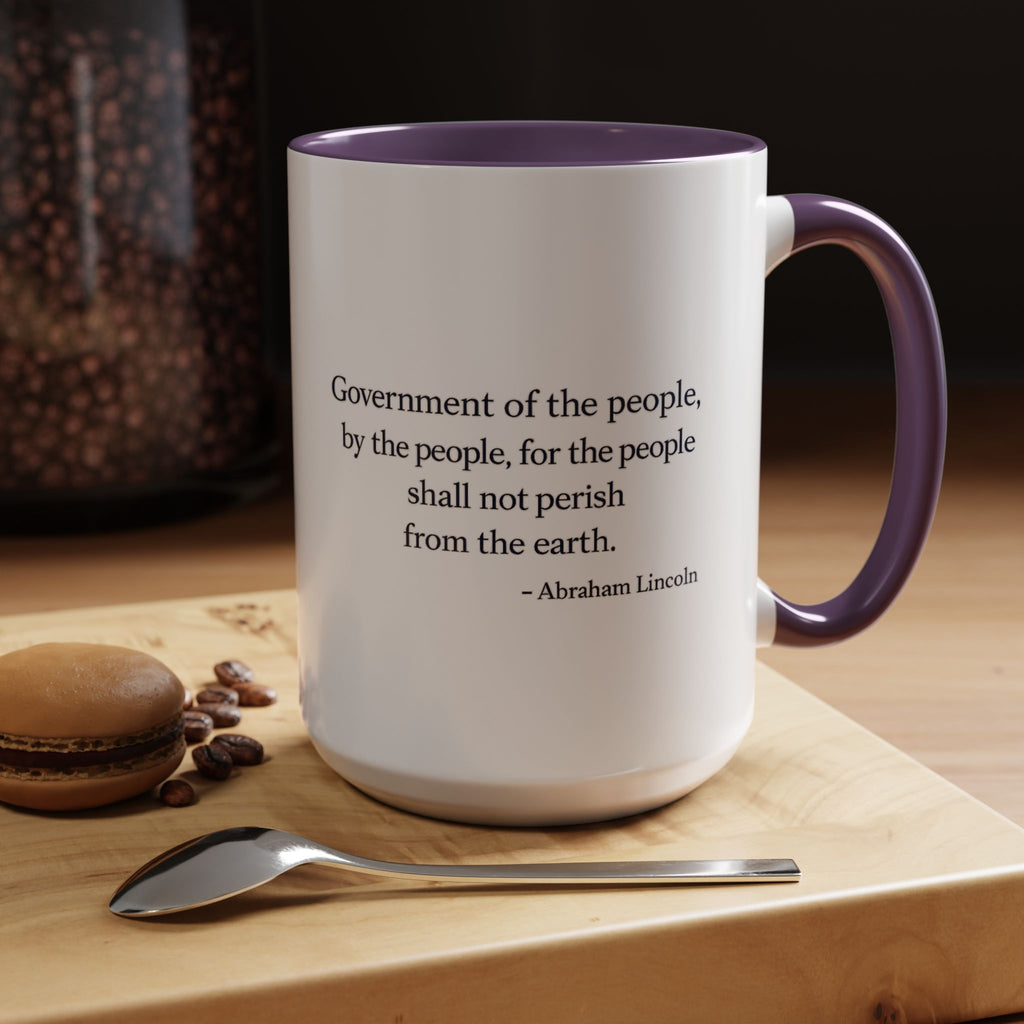 Lincoln Quote Accent Coffee Mug — "Government of the people, by the people, for the people"