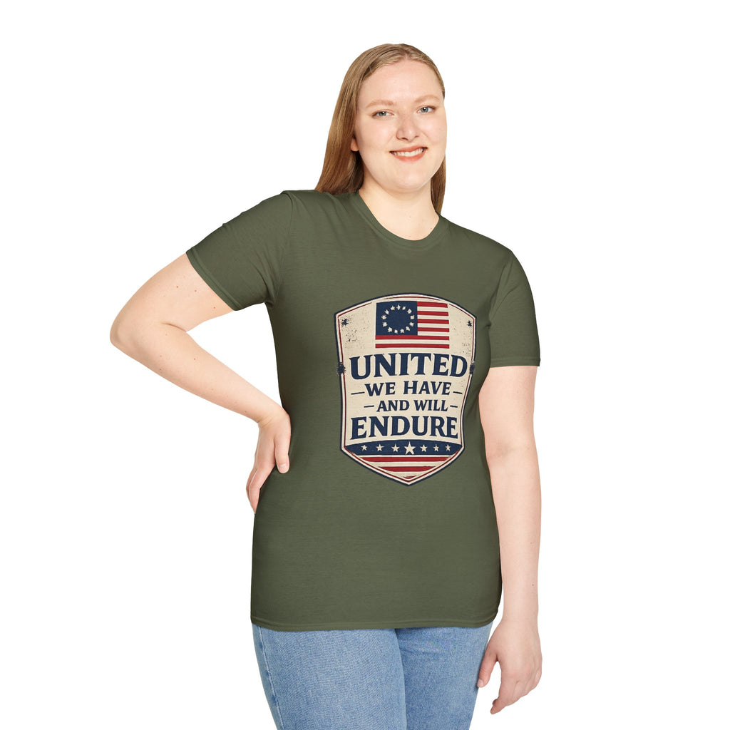 United We Have and Will Endure T-Shirt — Patriotic American Flag Tee
