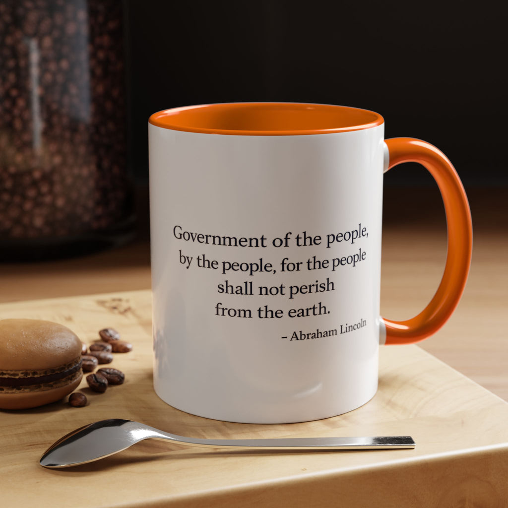 Lincoln Quote Accent Coffee Mug — "Government of the people, by the people, for the people"