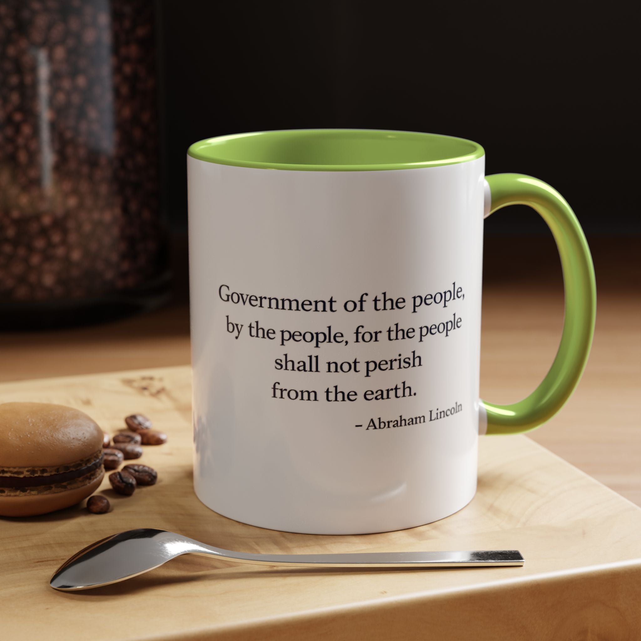 Lincoln Quote Accent Coffee Mug — "Government of the people, by the people, for the people"