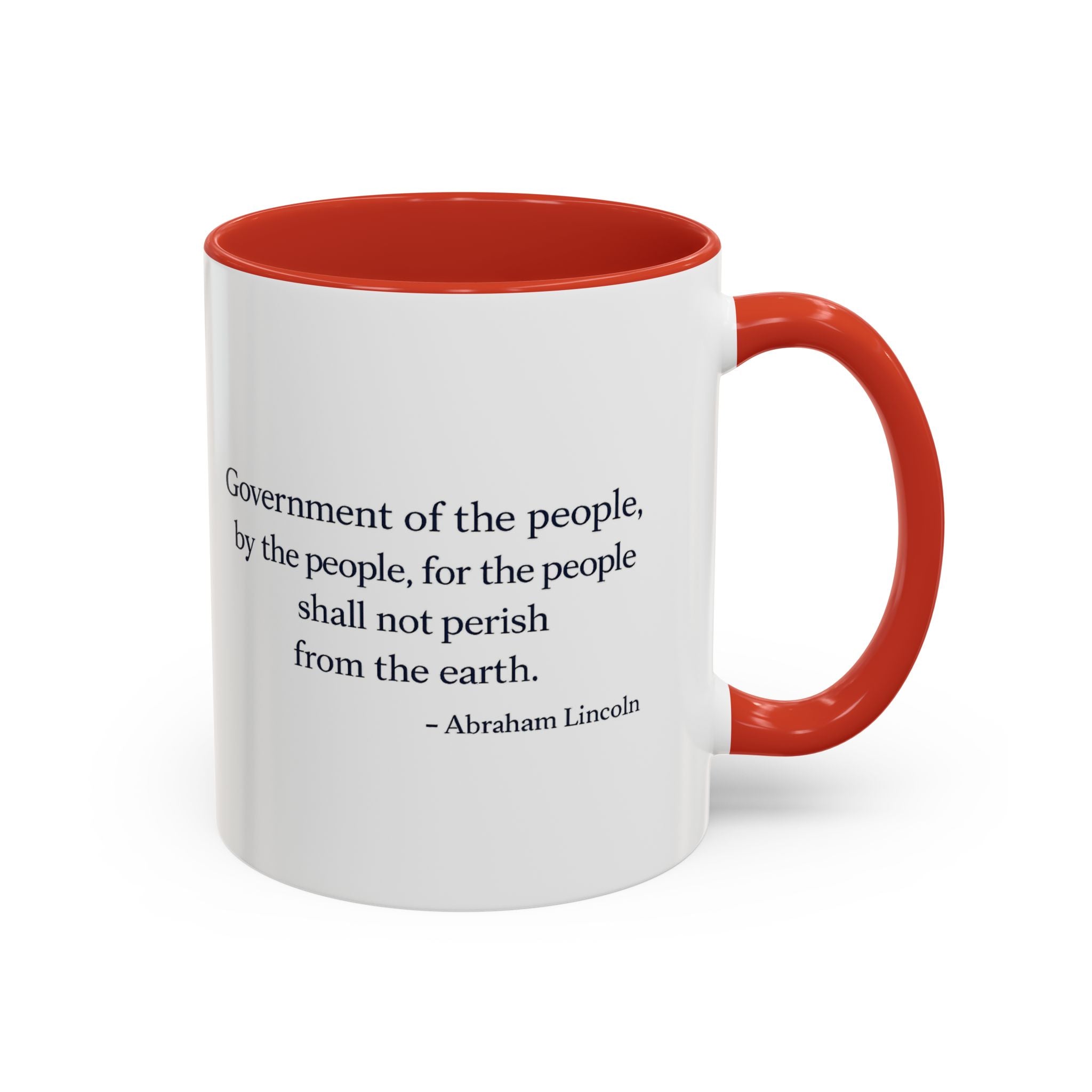 Lincoln Quote Accent Coffee Mug — "Government of the people, by the people, for the people"