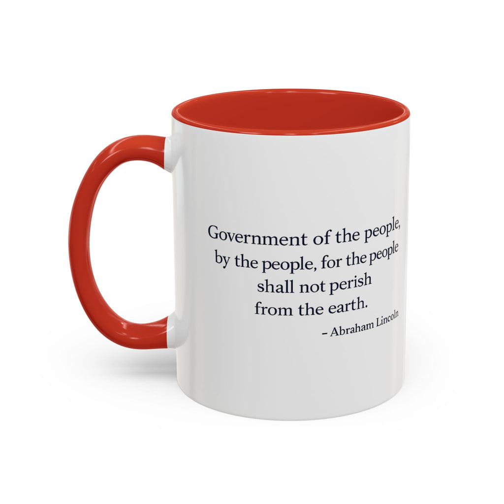 Lincoln Quote Accent Coffee Mug — "Government of the people, by the people, for the people"