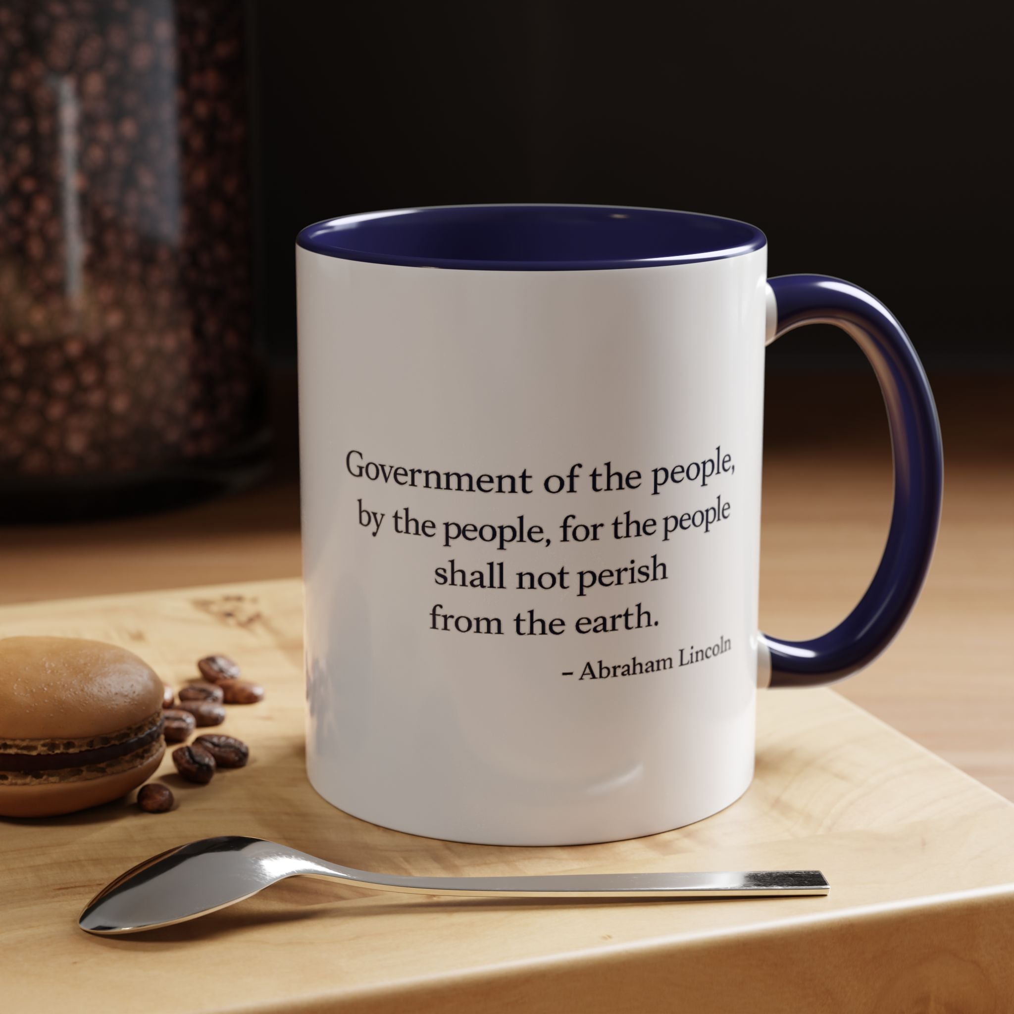 Lincoln Quote Accent Coffee Mug — "Government of the people, by the people, for the people"
