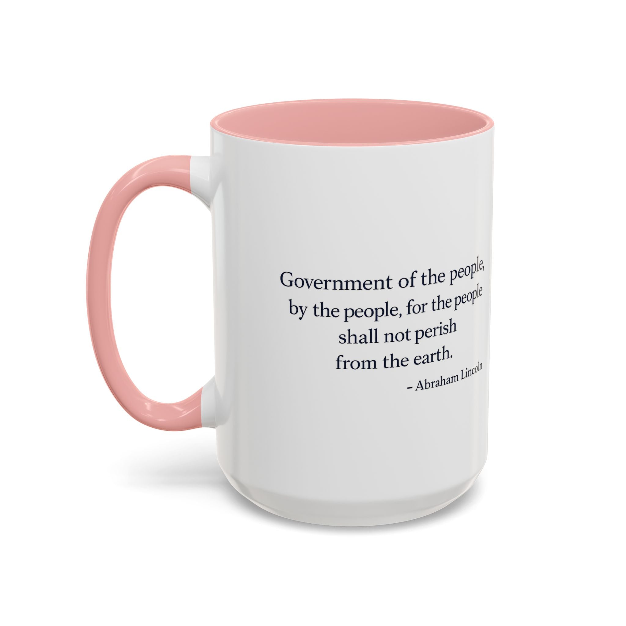 Lincoln Quote Accent Coffee Mug — "Government of the people, by the people, for the people"