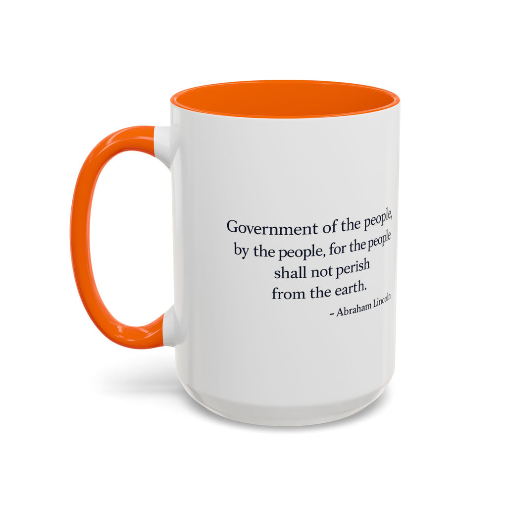 Lincoln Quote Accent Coffee Mug — "Government of the people, by the people, for the people"