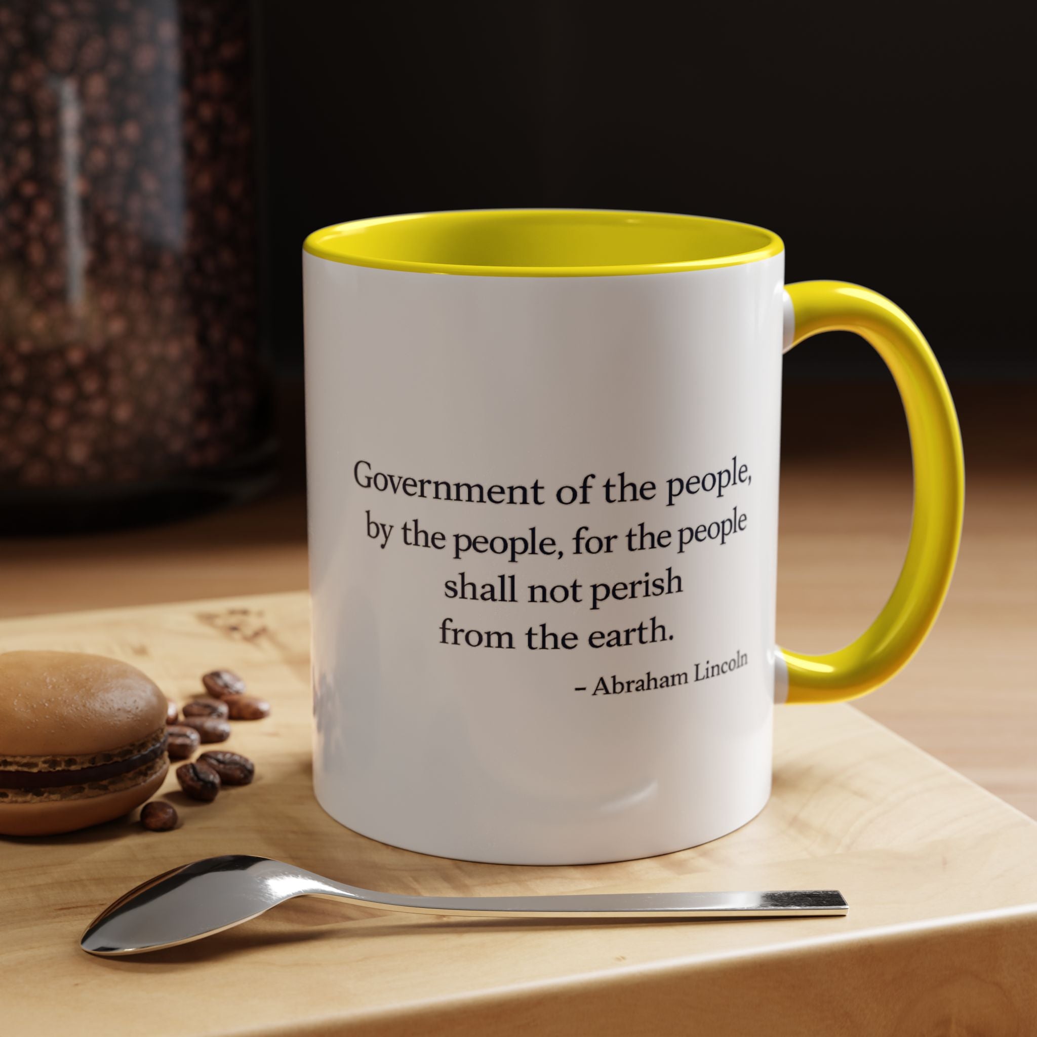Lincoln Quote Accent Coffee Mug — "Government of the people, by the people, for the people"