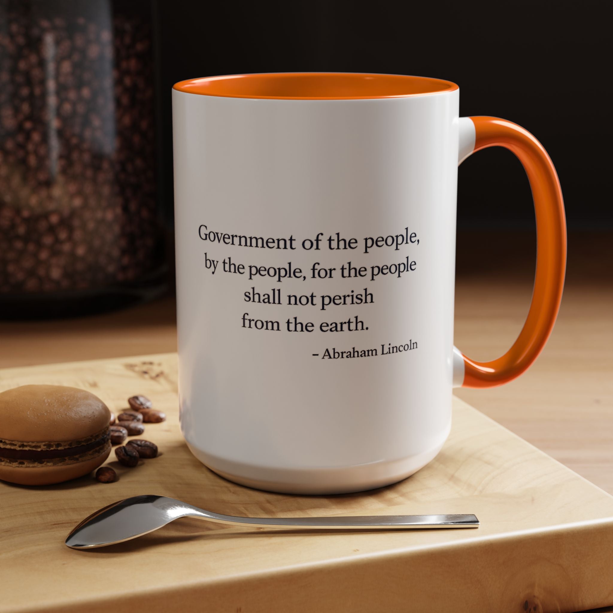 Lincoln Quote Accent Coffee Mug — "Government of the people, by the people, for the people"