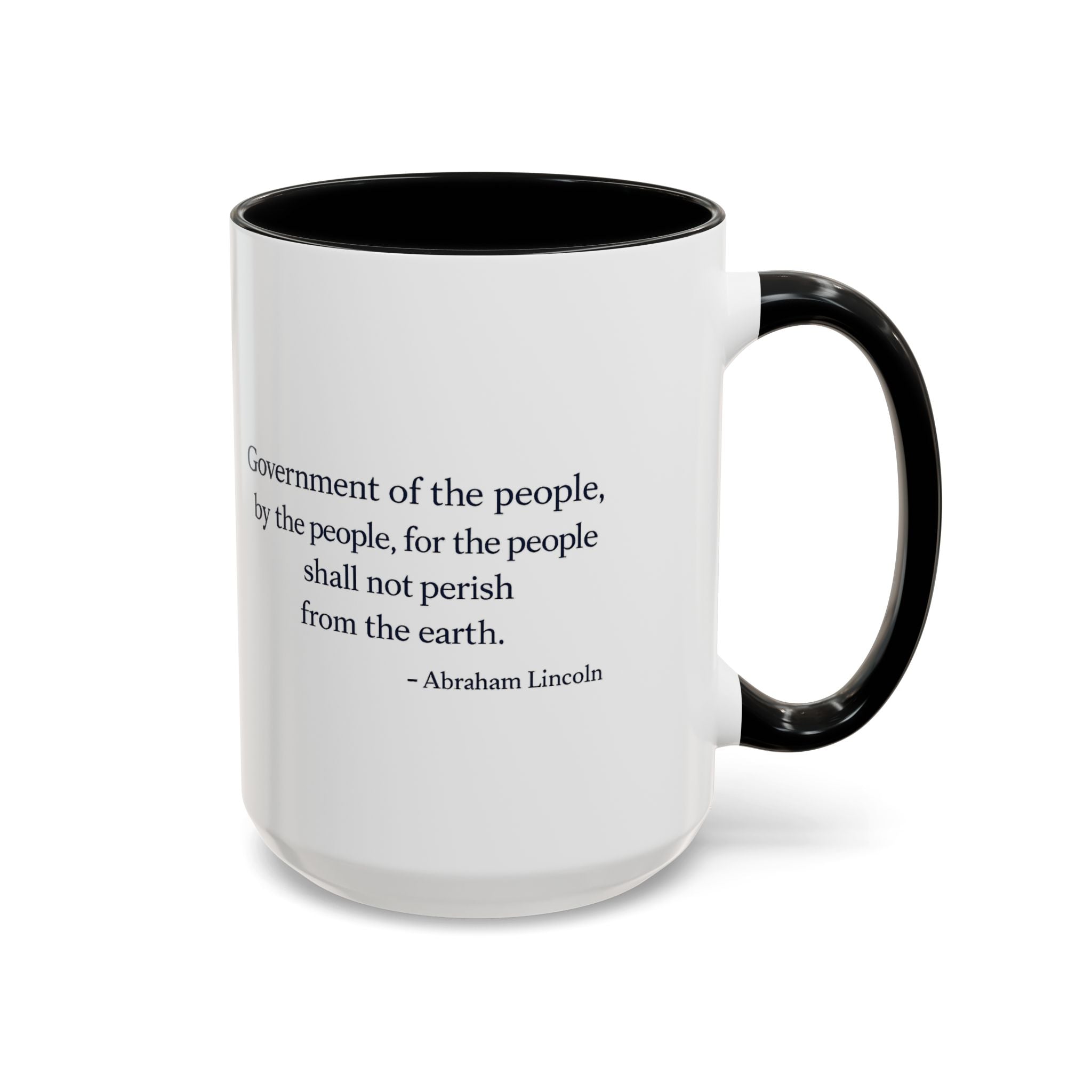 Lincoln Quote Accent Coffee Mug — "Government of the people, by the people, for the people"