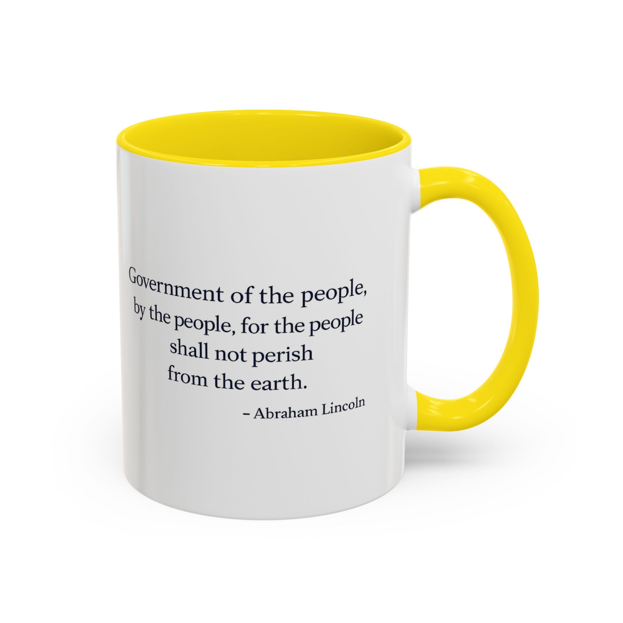 Lincoln Quote Accent Coffee Mug — "Government of the people, by the people, for the people"