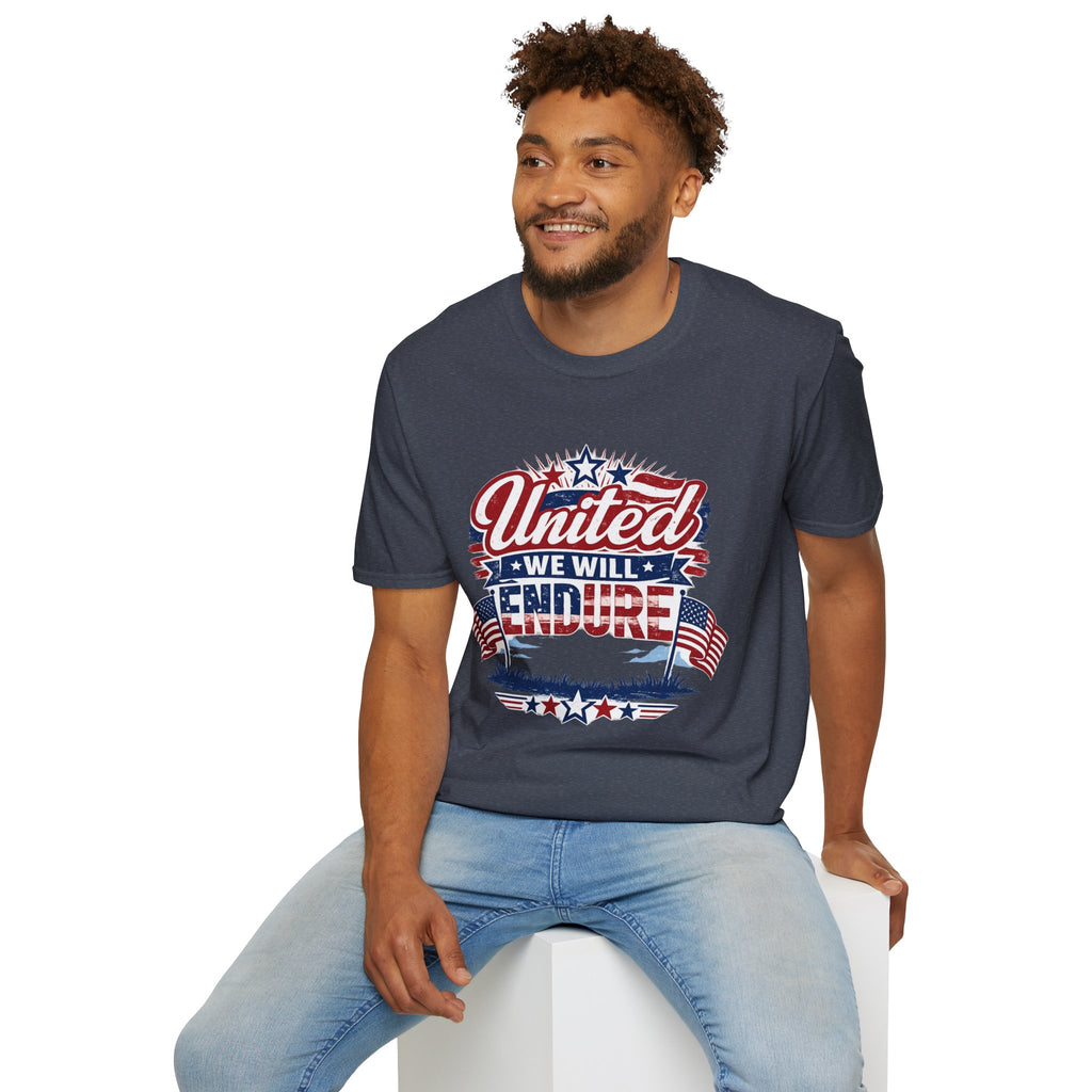 United We Will Endure Patriotic T-Shirt — American Flag 4th of July Tee