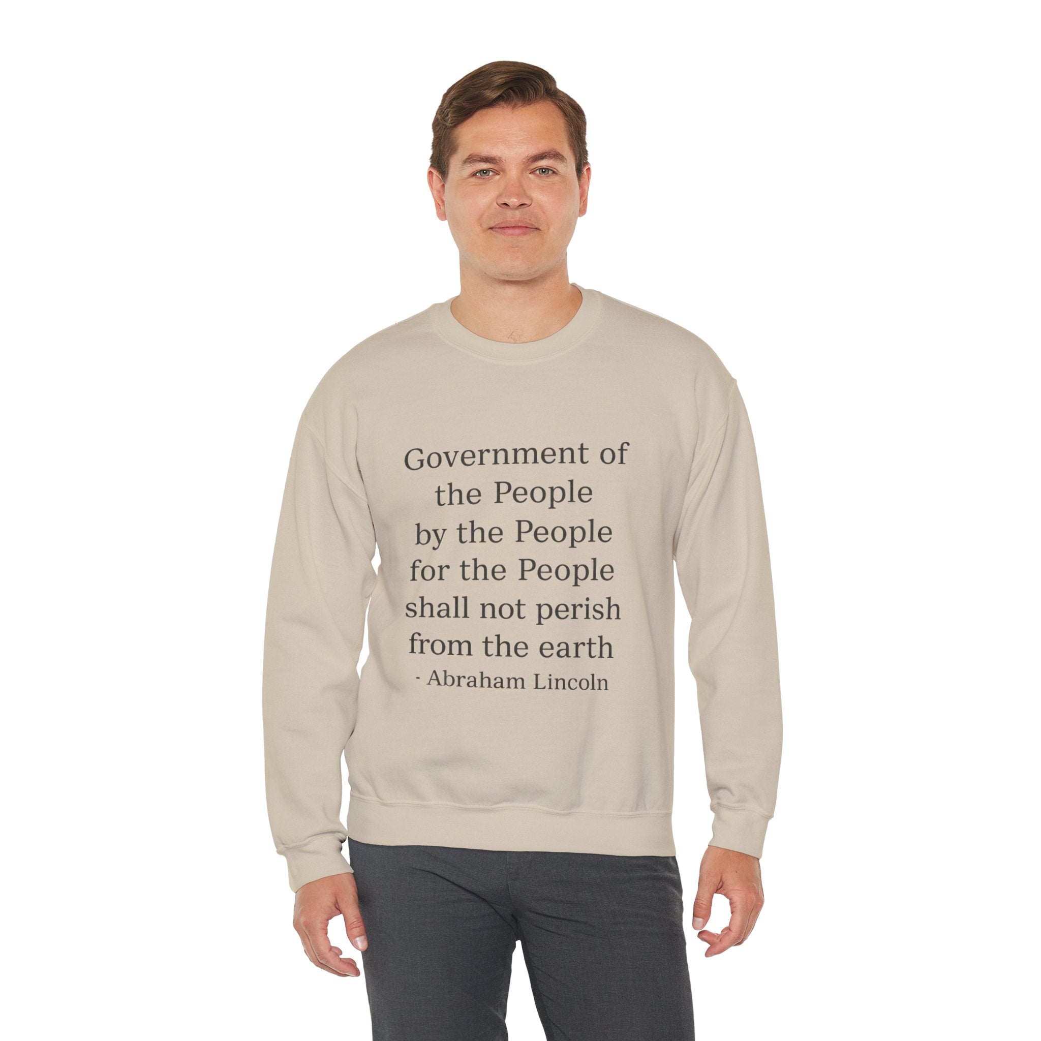 Crewneck Sweatshirt — "Government of the people, by the people..." Lincoln Quote