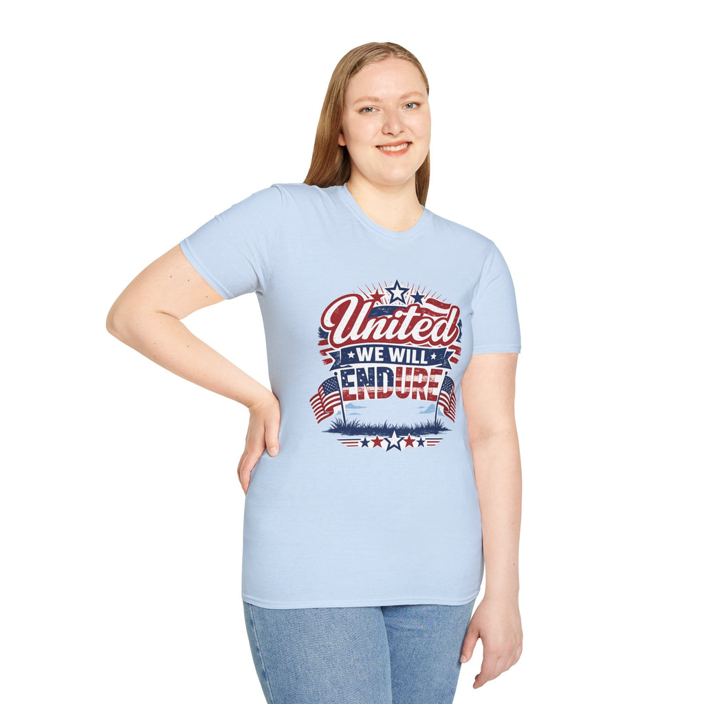 United We Will Endure Patriotic T-Shirt — American Flag 4th of July Tee