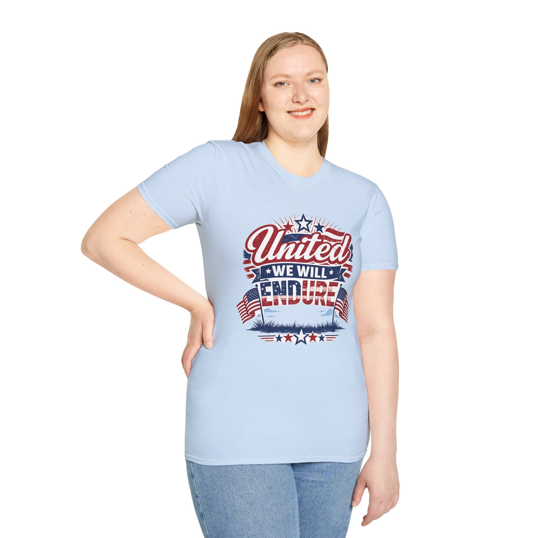 United We Will Endure Patriotic T-Shirt — American Flag 4th of July Tee