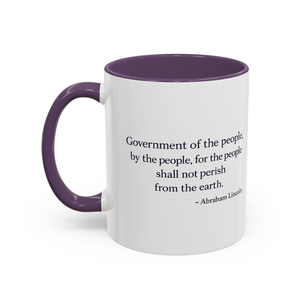 Lincoln Quote Accent Coffee Mug — "Government of the people, by the people, for the people"