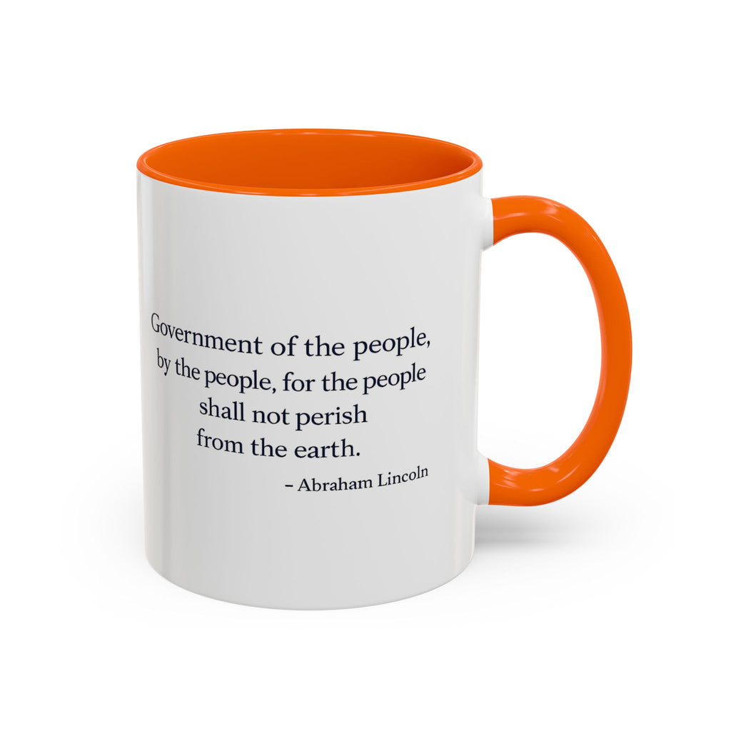 Lincoln Quote Accent Coffee Mug — "Government of the people, by the people, for the people"