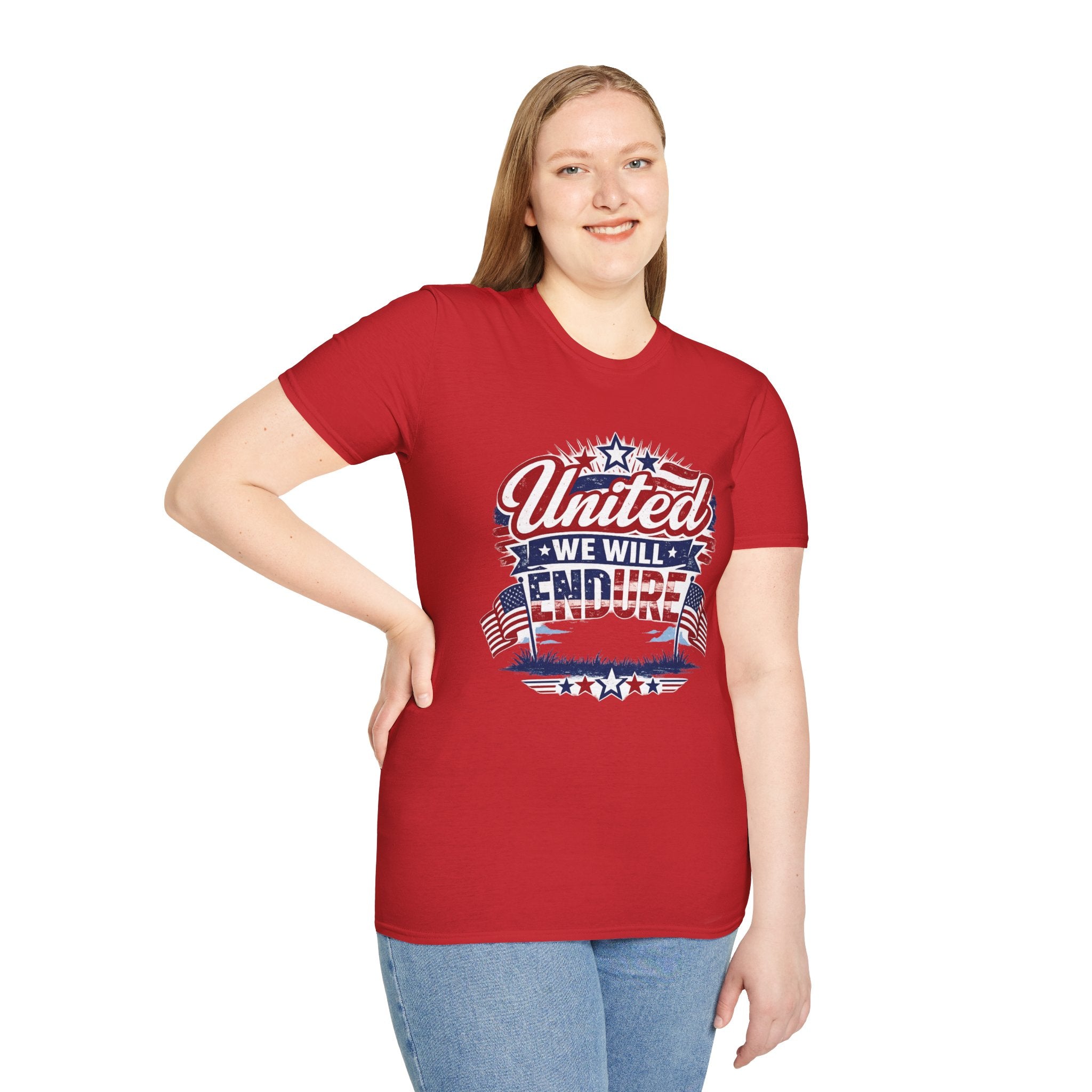 United We Will Endure Patriotic T-Shirt — American Flag 4th of July Tee