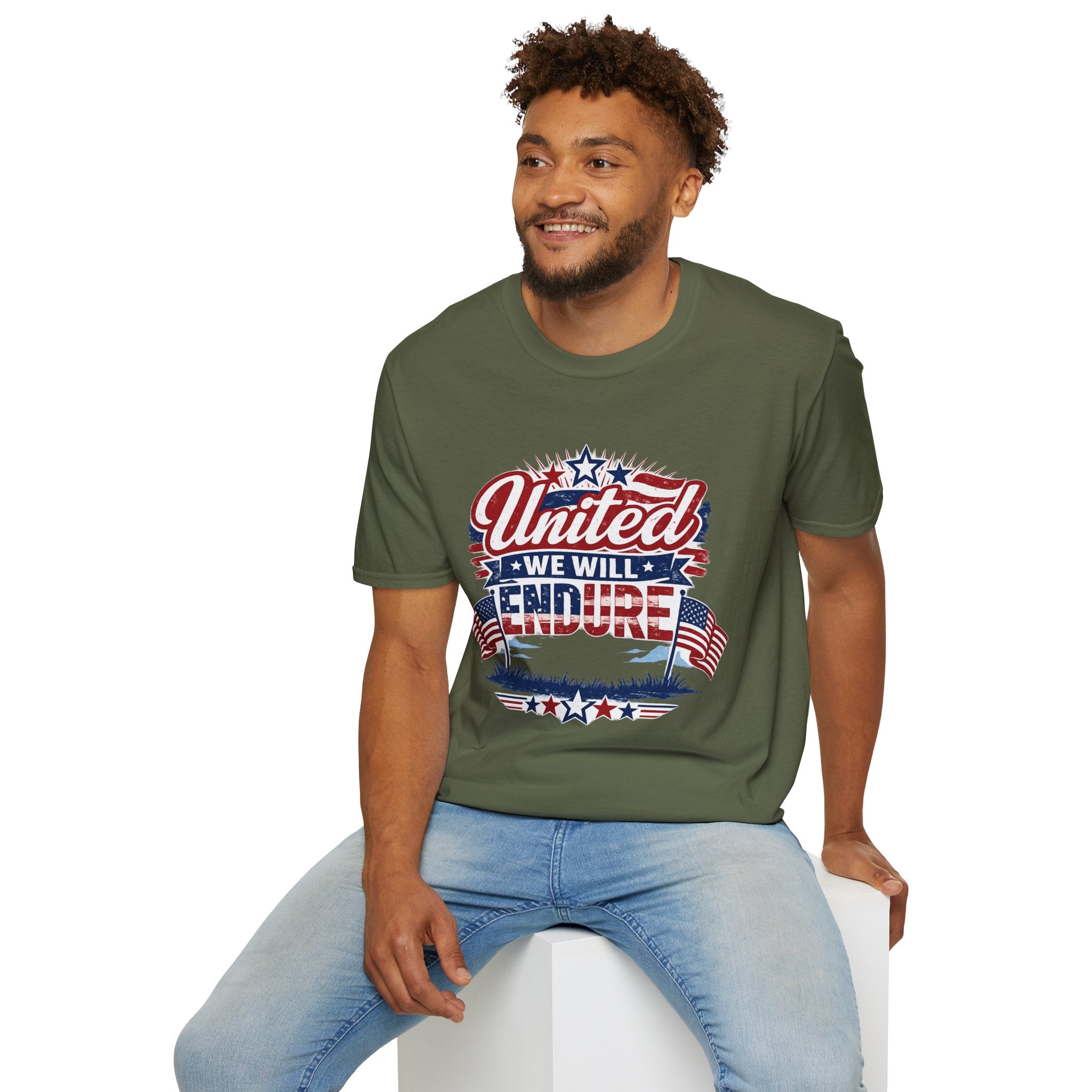 United We Will Endure Patriotic T-Shirt — American Flag 4th of July Tee