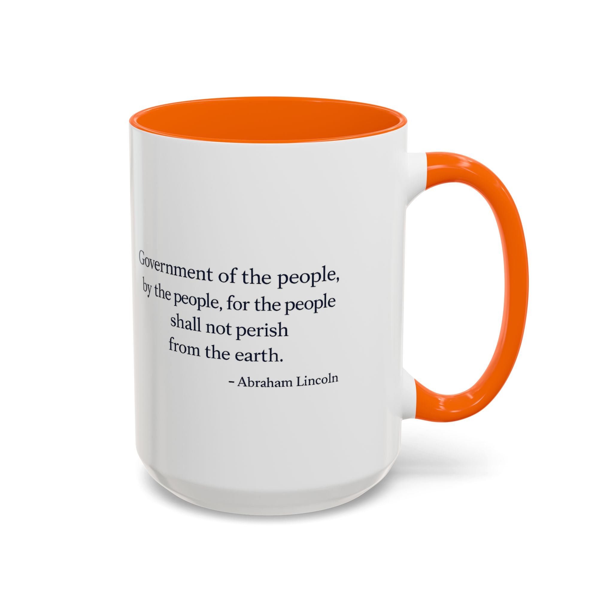 Lincoln Quote Accent Coffee Mug — "Government of the people, by the people, for the people"