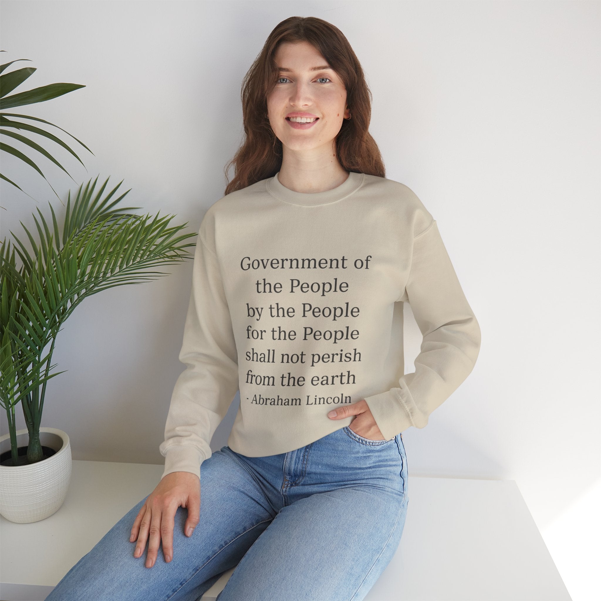 Crewneck Sweatshirt — "Government of the people, by the people..." Lincoln Quote