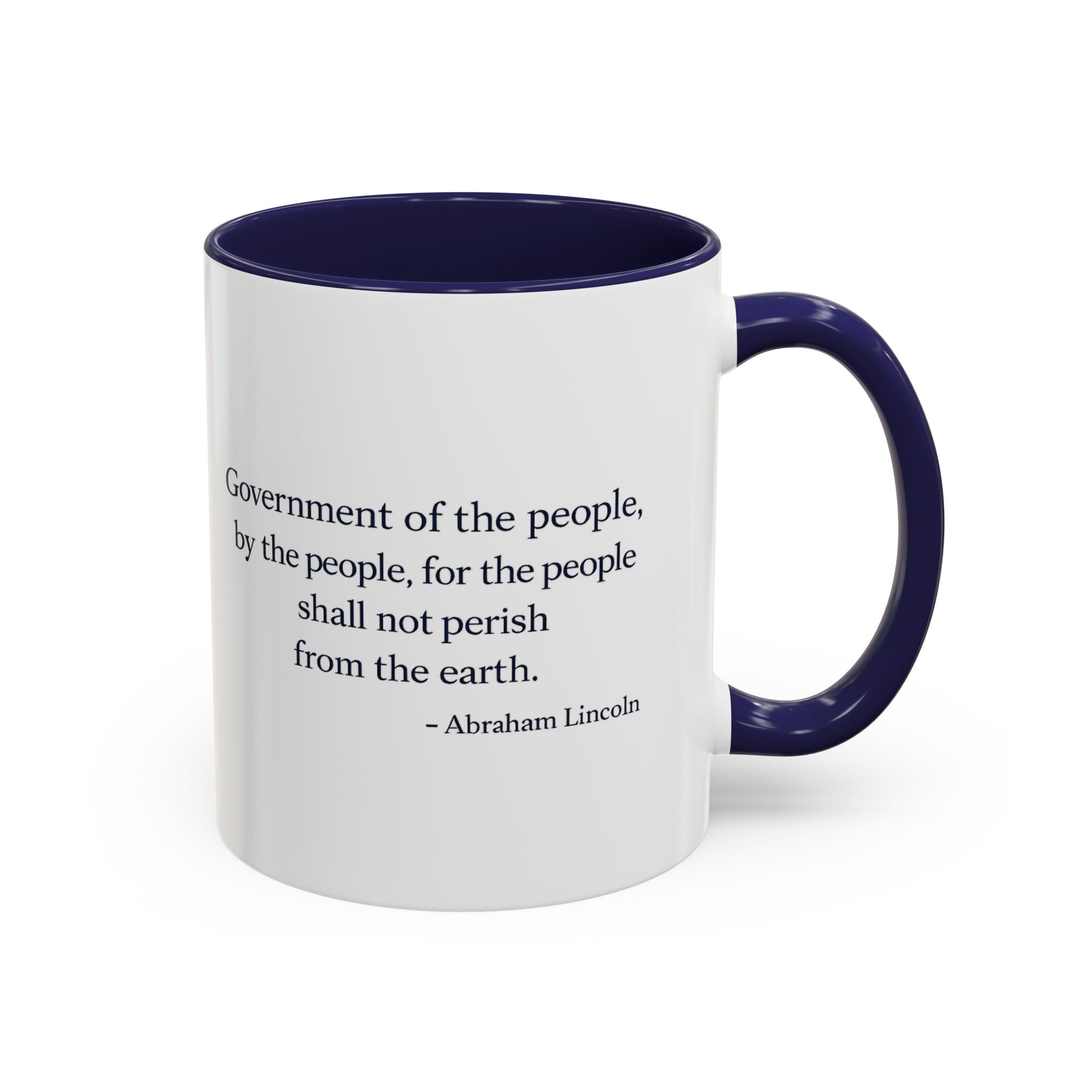 Lincoln Quote Accent Coffee Mug — "Government of the people, by the people, for the people"