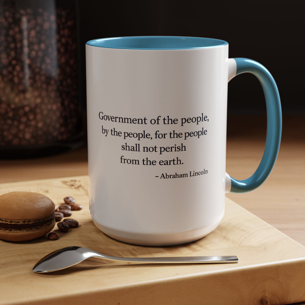 Lincoln Quote Accent Coffee Mug — "Government of the people, by the people, for the people"