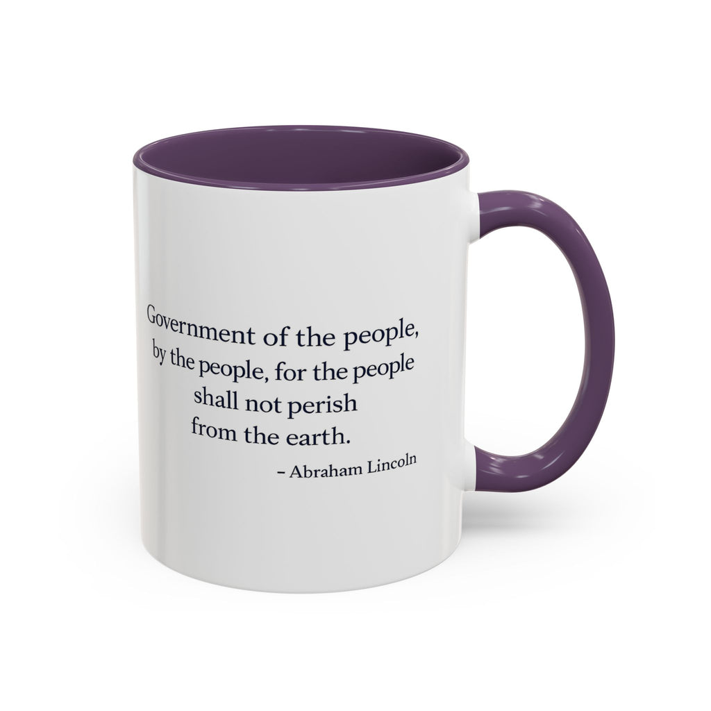 Lincoln Quote Accent Coffee Mug — "Government of the people, by the people, for the people"