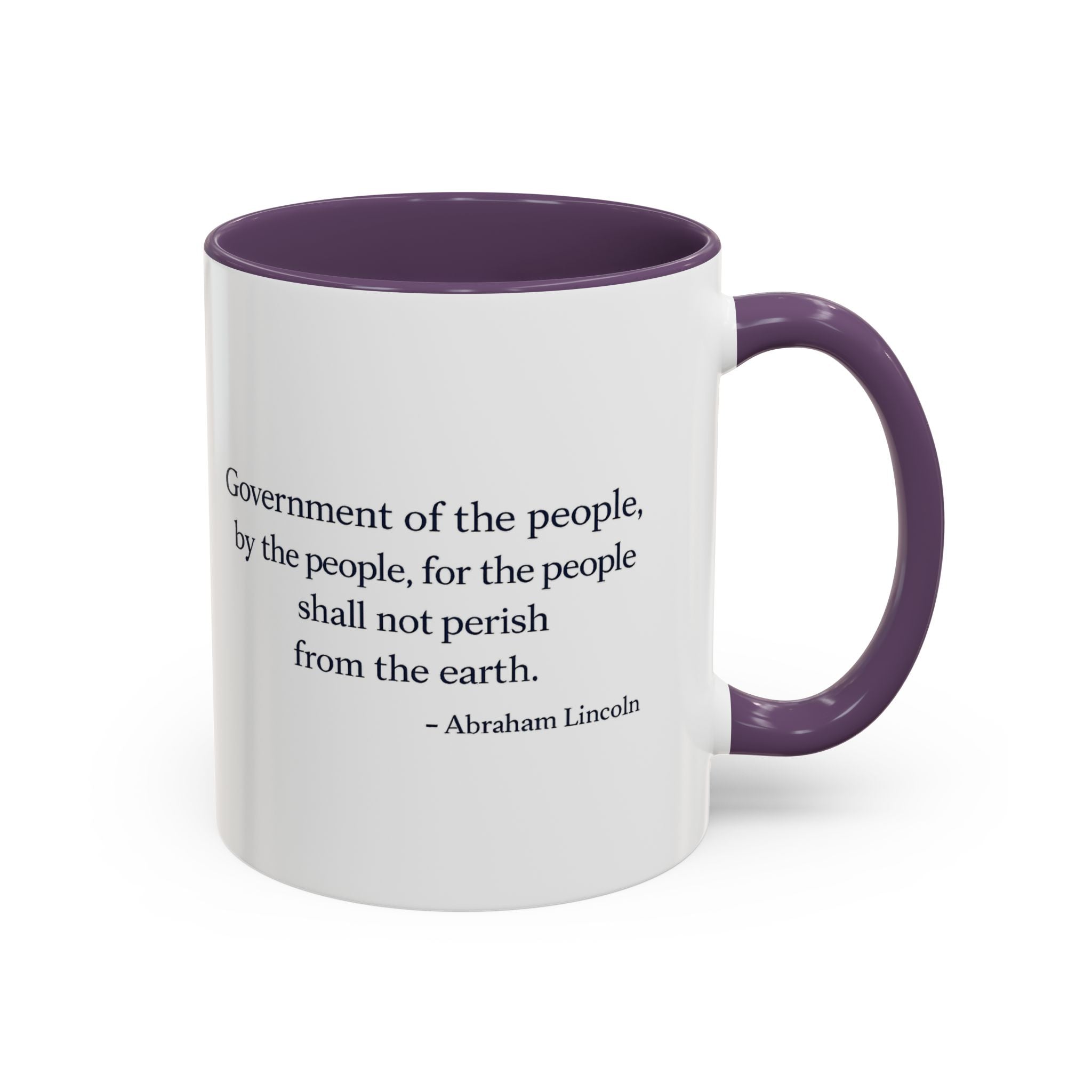 Lincoln Quote Accent Coffee Mug — "Government of the people, by the people, for the people"