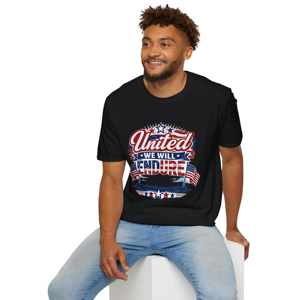United We Will Endure Patriotic T-Shirt — American Flag 4th of July Tee