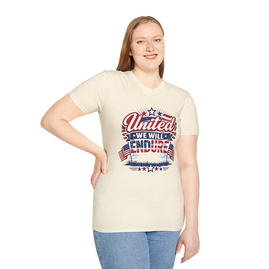 United We Will Endure Patriotic T-Shirt — American Flag 4th of July Tee