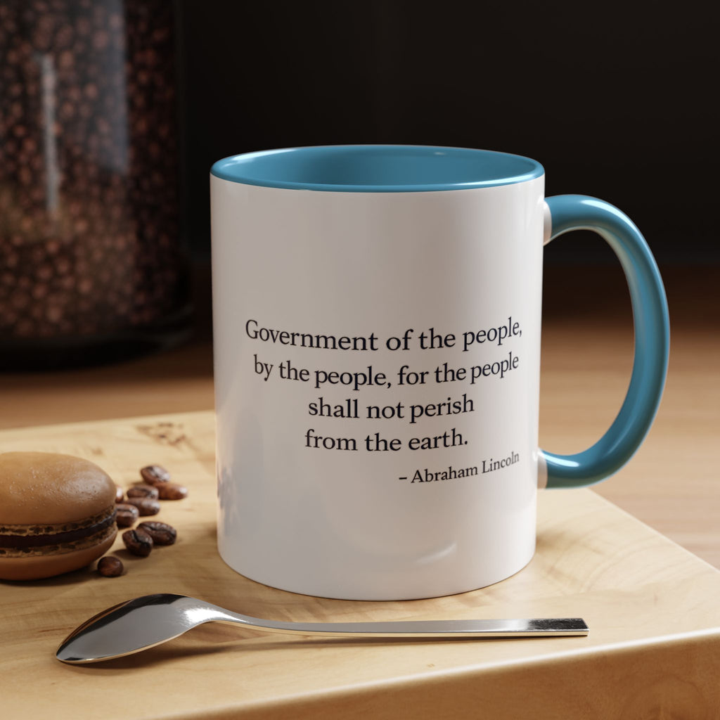 Lincoln Quote Accent Coffee Mug — "Government of the people, by the people, for the people"