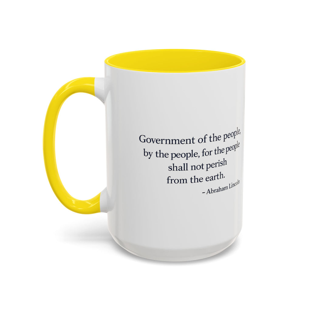 Lincoln Quote Accent Coffee Mug — "Government of the people, by the people, for the people"