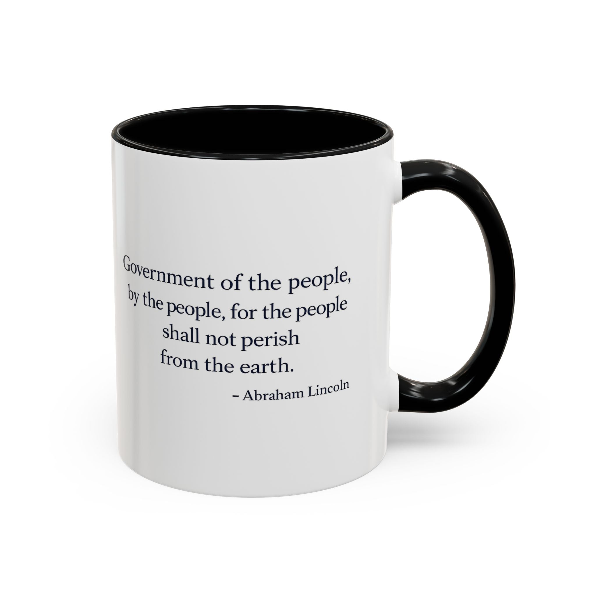 Lincoln Quote Accent Coffee Mug — "Government of the people, by the people, for the people"
