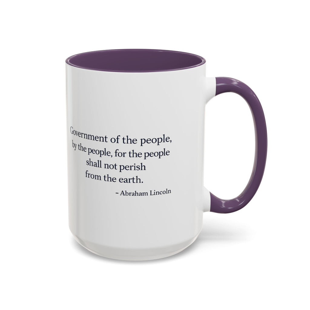 Lincoln Quote Accent Coffee Mug — "Government of the people, by the people, for the people"