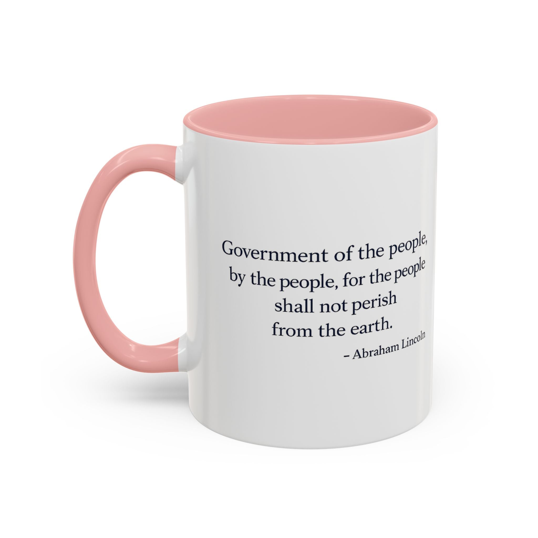 Lincoln Quote Accent Coffee Mug — "Government of the people, by the people, for the people"