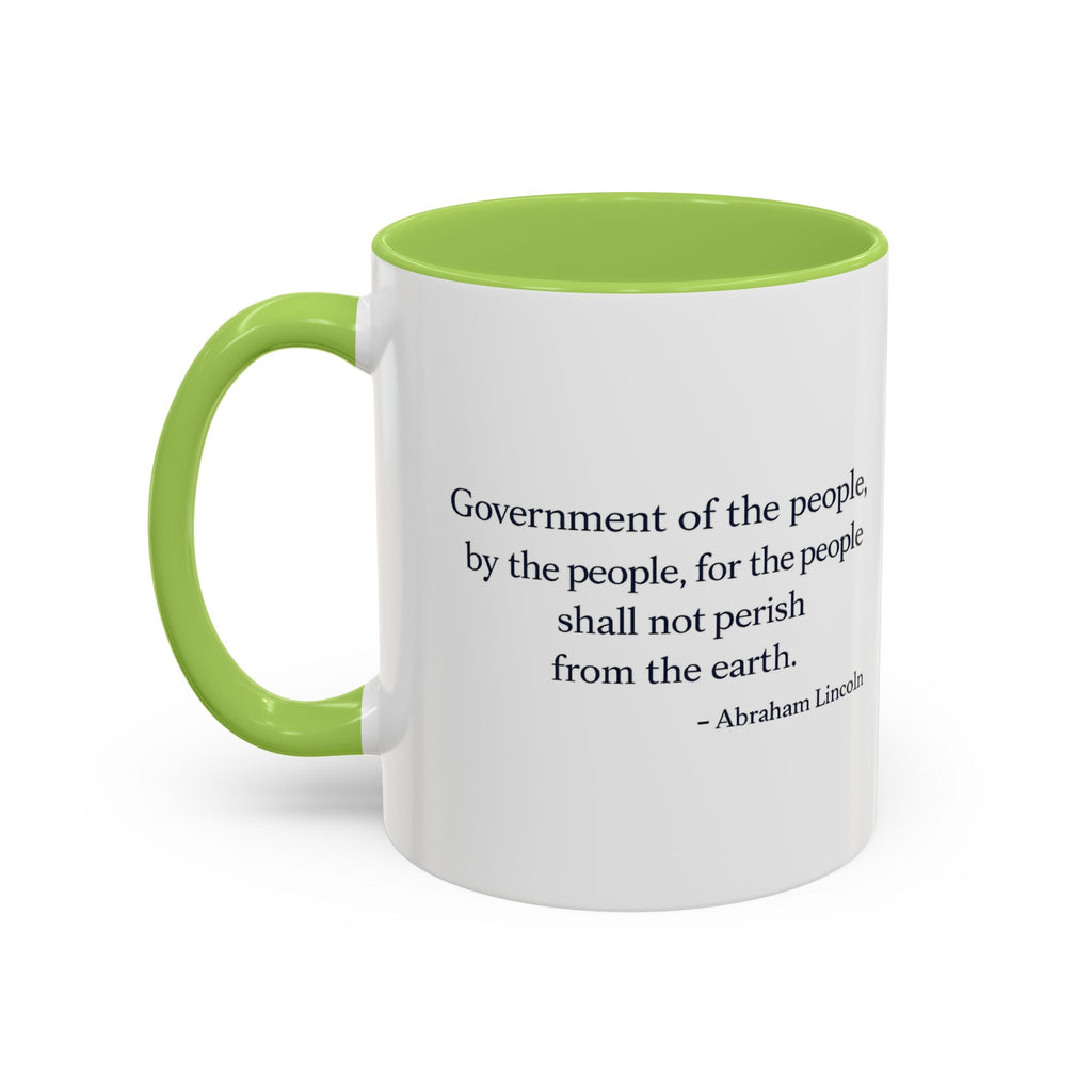 Lincoln Quote Accent Coffee Mug — "Government of the people, by the people, for the people"