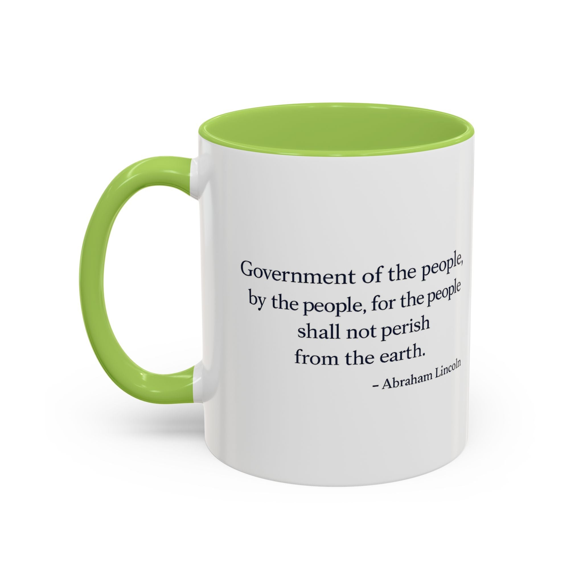 Lincoln Quote Accent Coffee Mug — "Government of the people, by the people, for the people"