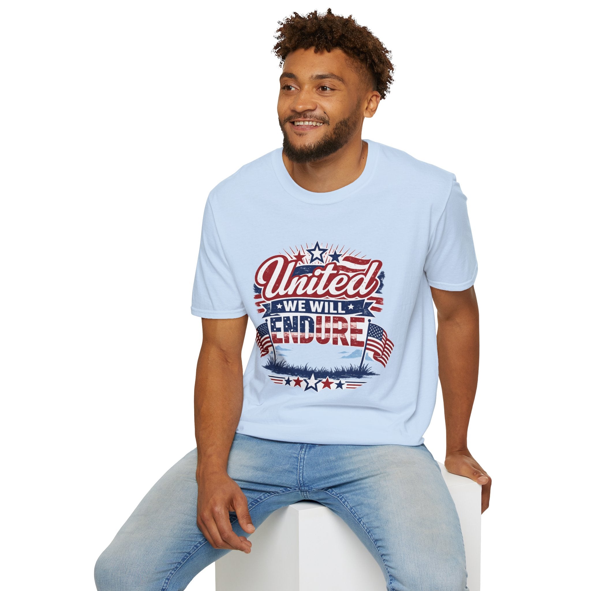 United We Will Endure Patriotic T-Shirt — American Flag 4th of July Tee