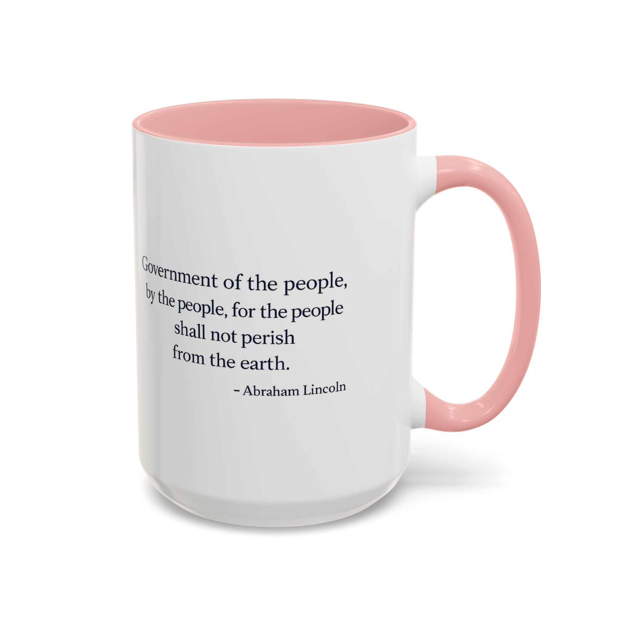 Lincoln Quote Accent Coffee Mug — "Government of the people, by the people, for the people"