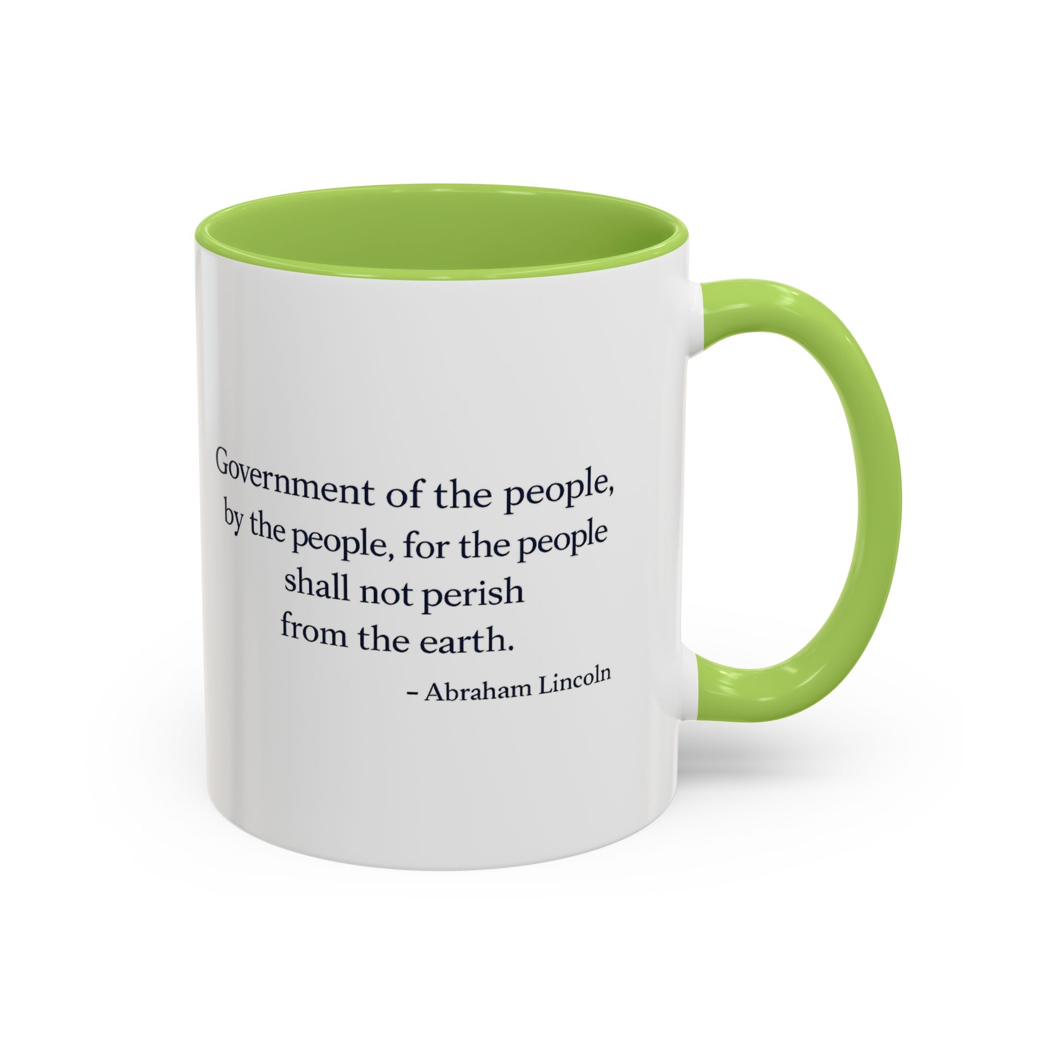 Lincoln Quote Accent Coffee Mug — "Government of the people, by the people, for the people"