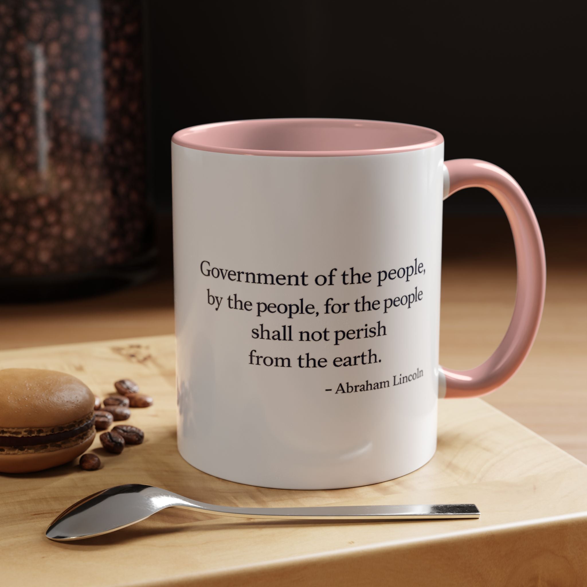 Lincoln Quote Accent Coffee Mug — "Government of the people, by the people, for the people"