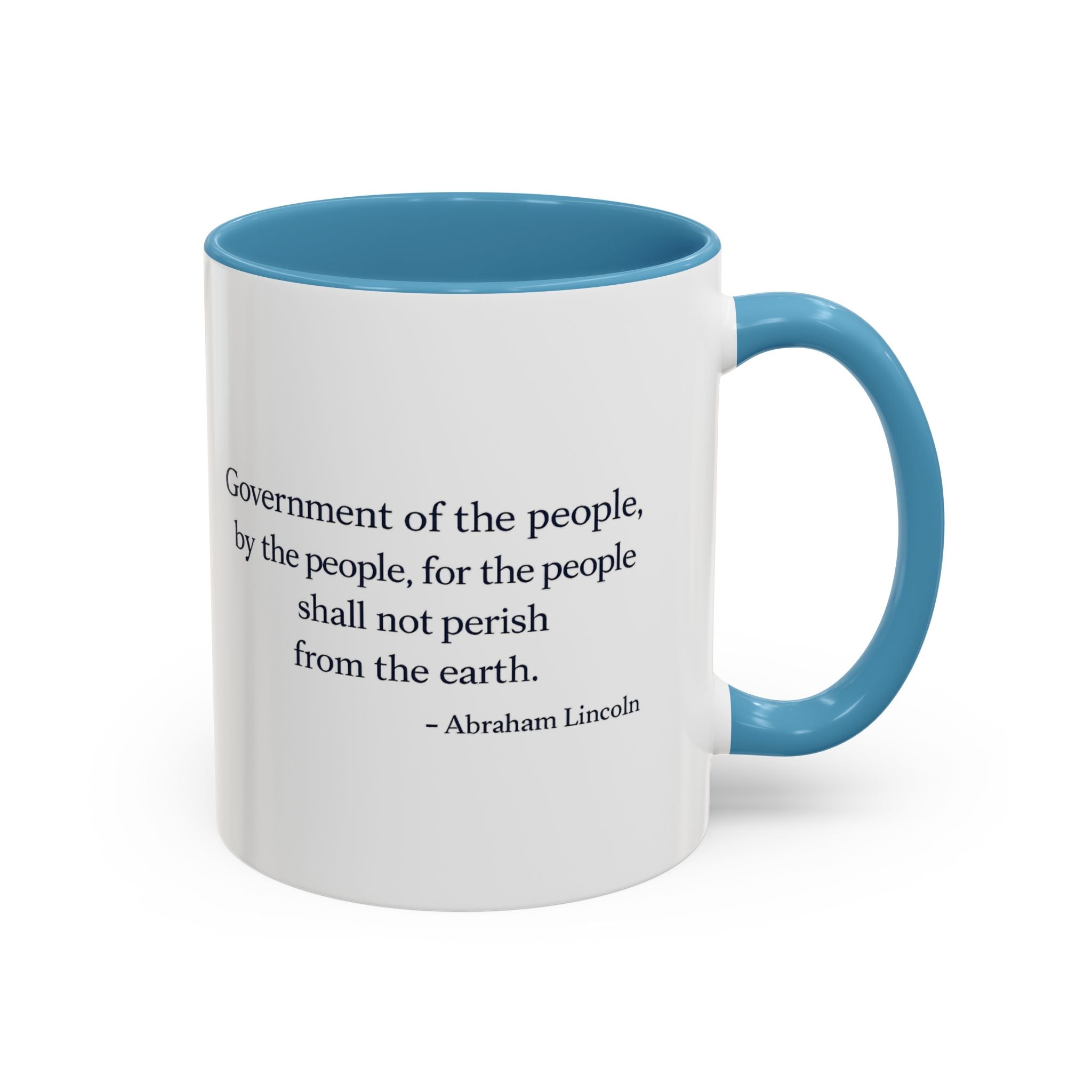 Lincoln Quote Accent Coffee Mug — "Government of the people, by the people, for the people"