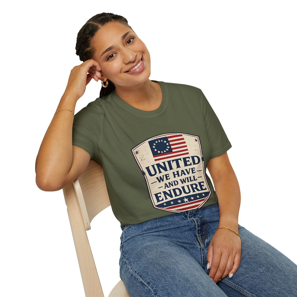 United We Have and Will Endure T-Shirt — Patriotic American Flag Tee