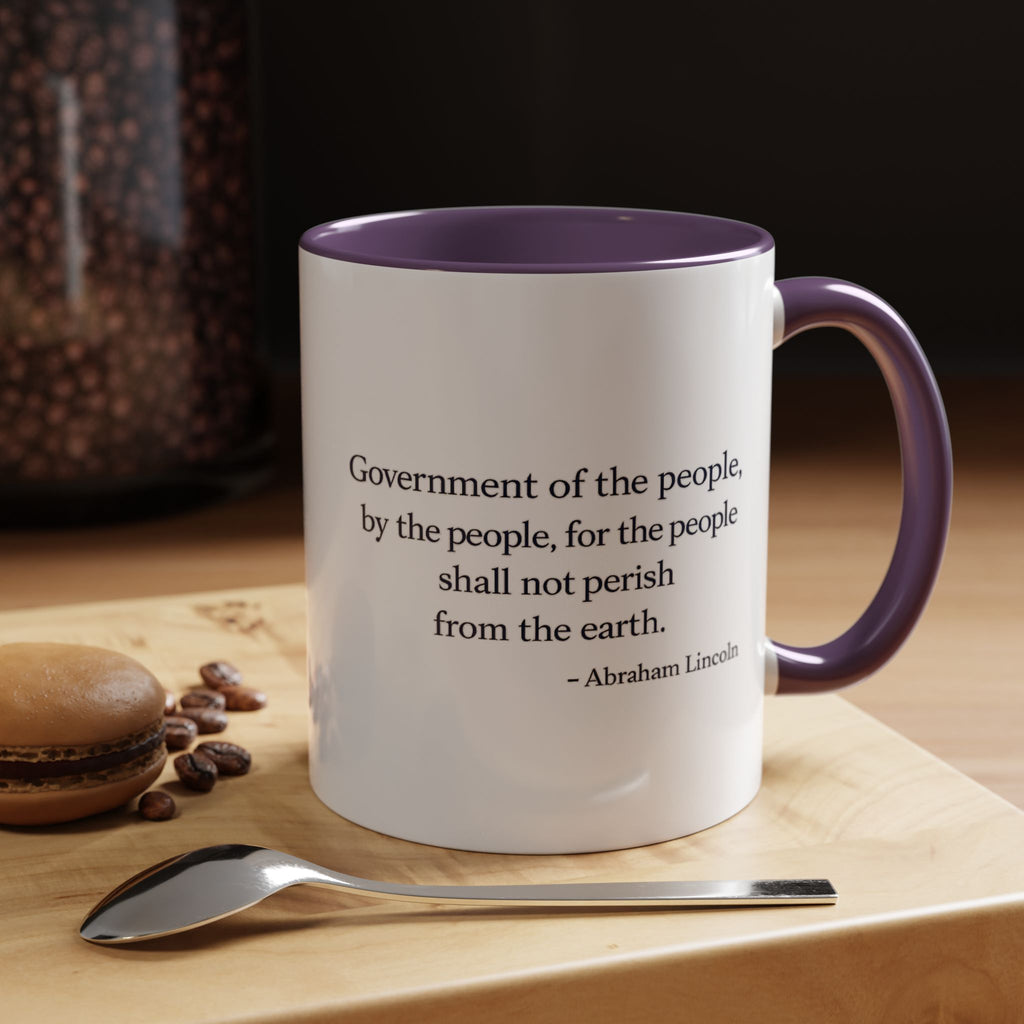 Lincoln Quote Accent Coffee Mug — "Government of the people, by the people, for the people"