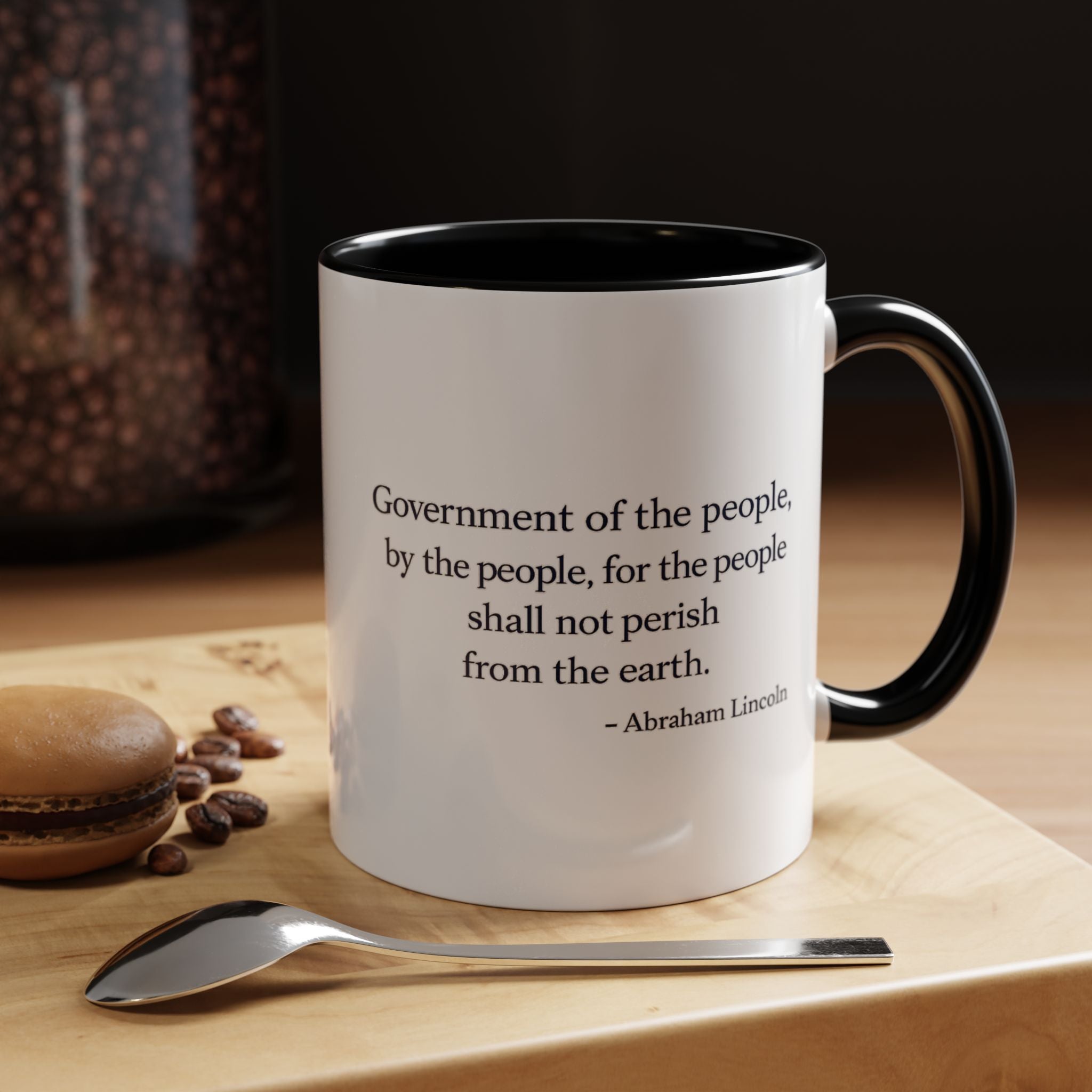 Lincoln Quote Accent Coffee Mug — "Government of the people, by the people, for the people"