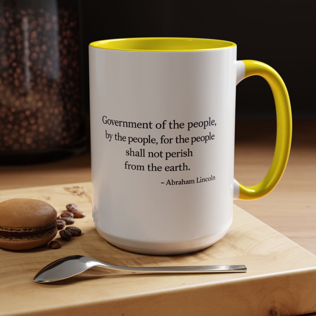 Lincoln Quote Accent Coffee Mug — "Government of the people, by the people, for the people"