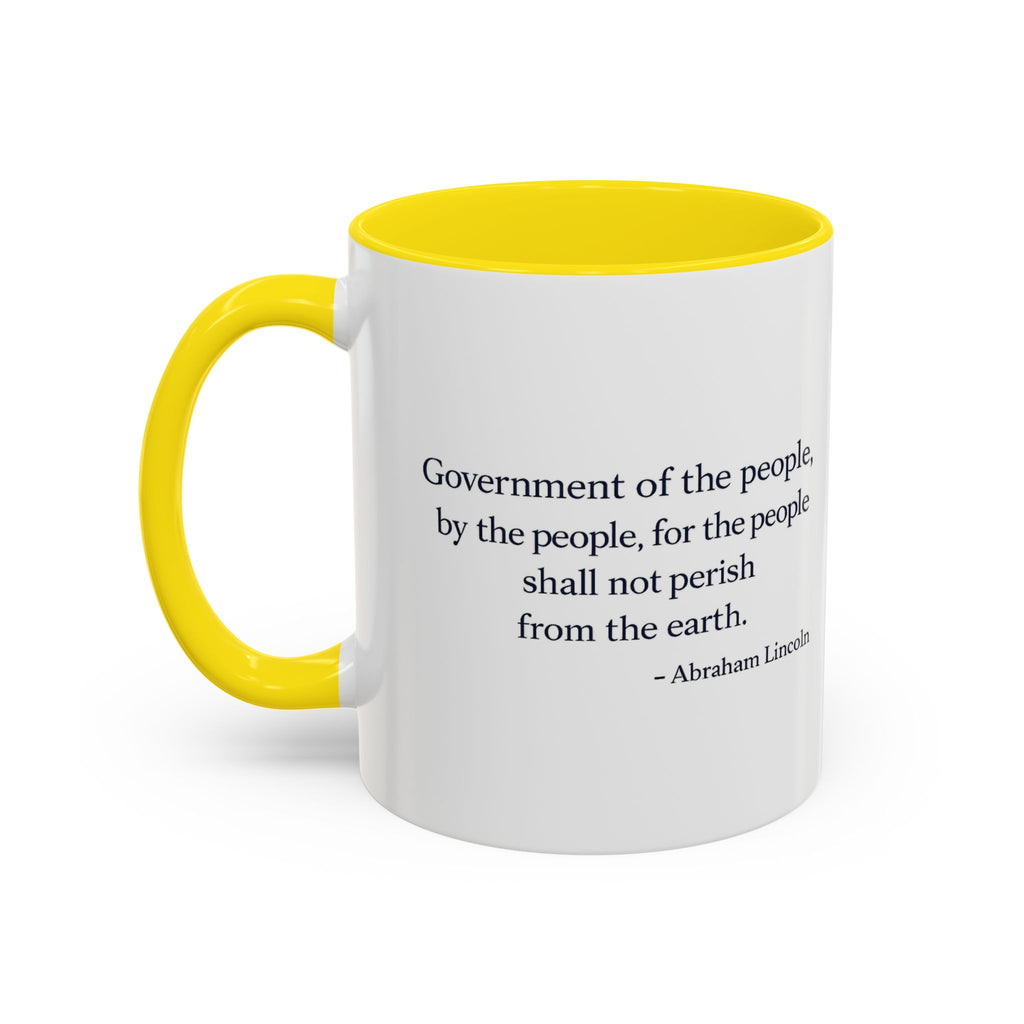 Lincoln Quote Accent Coffee Mug — "Government of the people, by the people, for the people"