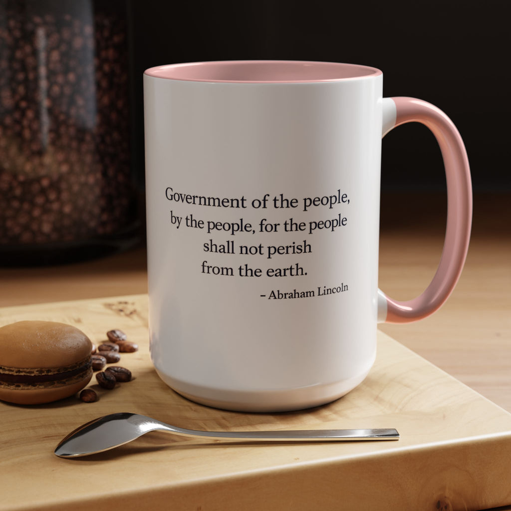 Lincoln Quote Accent Coffee Mug — "Government of the people, by the people, for the people"