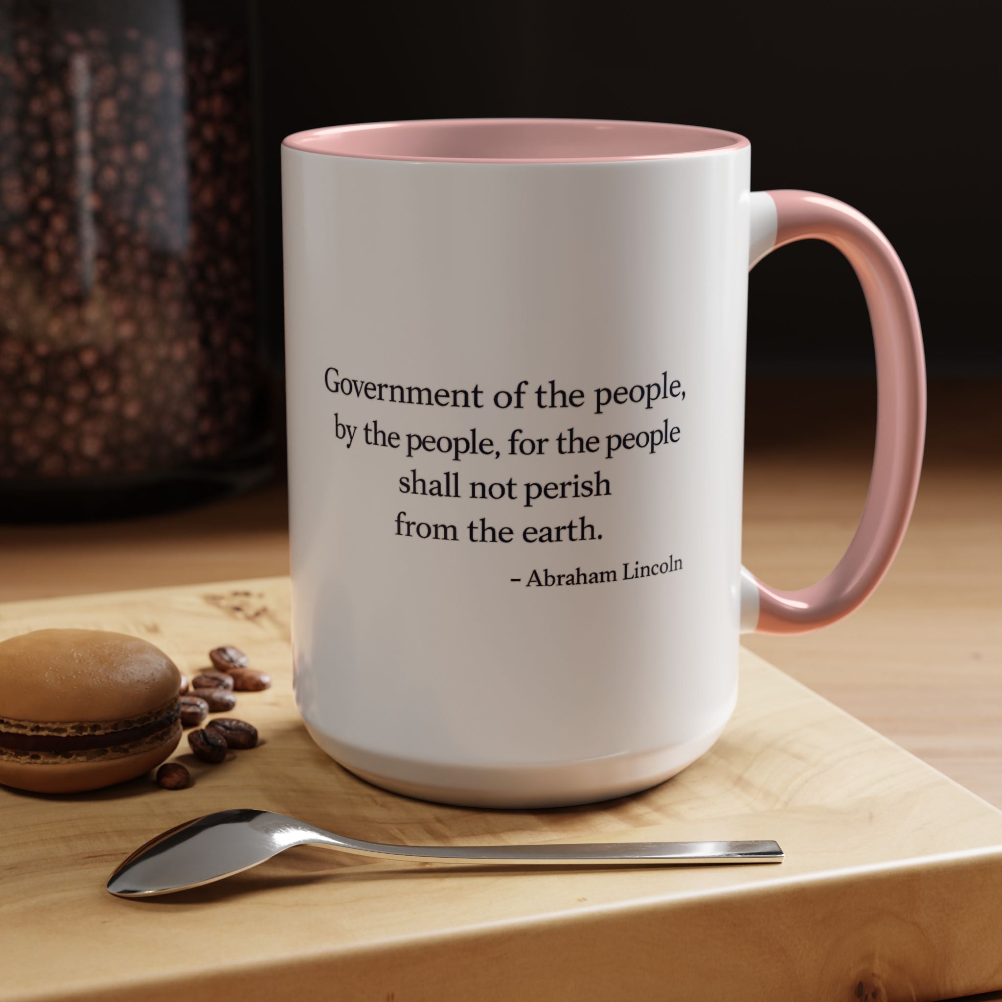 Lincoln Quote Accent Coffee Mug — "Government of the people, by the people, for the people"