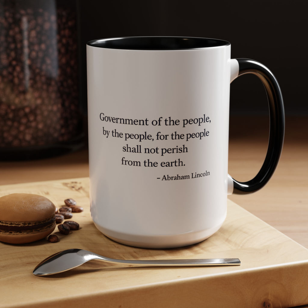 Lincoln Quote Accent Coffee Mug — "Government of the people, by the people, for the people"